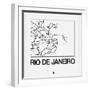 White Map of Rio De Janeiro-NaxArt-Framed Art Print