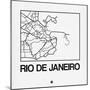 White Map of Rio De Janeiro-NaxArt-Mounted Art Print
