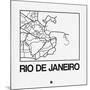 White Map of Rio De Janeiro-NaxArt-Mounted Art Print