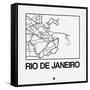 White Map of Rio De Janeiro-NaxArt-Framed Stretched Canvas