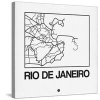 White Map of Rio De Janeiro-NaxArt-Stretched Canvas