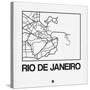 White Map of Rio De Janeiro-NaxArt-Stretched Canvas