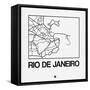 White Map of Rio De Janeiro-NaxArt-Framed Stretched Canvas