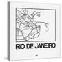 White Map of Rio De Janeiro-NaxArt-Stretched Canvas