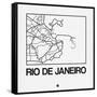 White Map of Rio De Janeiro-NaxArt-Framed Stretched Canvas