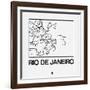 White Map of Rio De Janeiro-NaxArt-Framed Art Print