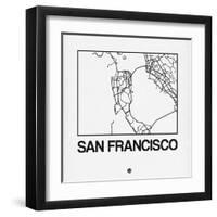 White Map of San Francisco-NaxArt-Framed Art Print