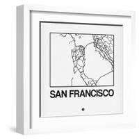 White Map of San Francisco-NaxArt-Framed Art Print