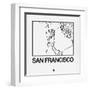 White Map of San Francisco-NaxArt-Framed Art Print