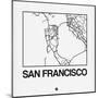 White Map of San Francisco-NaxArt-Mounted Art Print