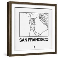 White Map of San Francisco-NaxArt-Framed Art Print