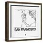White Map of San Francisco-NaxArt-Framed Art Print