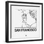 White Map of San Francisco-NaxArt-Framed Art Print