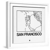 White Map of San Francisco-NaxArt-Framed Art Print