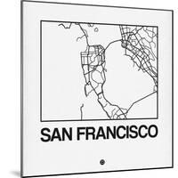 White Map of San Francisco-NaxArt-Mounted Art Print