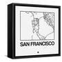 White Map of San Francisco-NaxArt-Framed Stretched Canvas