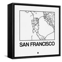 White Map of San Francisco-NaxArt-Framed Stretched Canvas