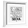 White Map of Seoul-NaxArt-Framed Premium Giclee Print