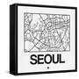 White Map of Seoul-NaxArt-Framed Stretched Canvas