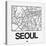 White Map of Seoul-NaxArt-Stretched Canvas