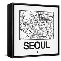 White Map of Seoul-NaxArt-Framed Stretched Canvas