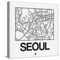 White Map of Seoul-NaxArt-Stretched Canvas