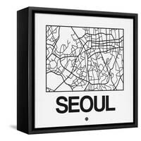 White Map of Seoul-NaxArt-Framed Stretched Canvas