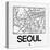 White Map of Seoul-NaxArt-Stretched Canvas