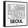 White Map of Seoul-NaxArt-Framed Stretched Canvas