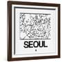 White Map of Seoul-NaxArt-Framed Art Print