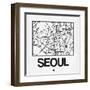 White Map of Seoul-NaxArt-Framed Art Print