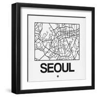 White Map of Seoul-NaxArt-Framed Art Print