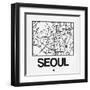 White Map of Seoul-NaxArt-Framed Art Print