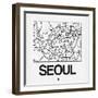 White Map of Seoul-NaxArt-Framed Art Print