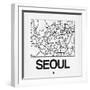 White Map of Seoul-NaxArt-Framed Art Print