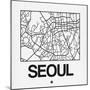 White Map of Seoul-NaxArt-Mounted Art Print