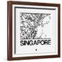 White Map of Singapore-NaxArt-Framed Art Print