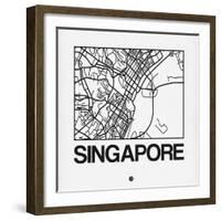 White Map of Singapore-NaxArt-Framed Art Print