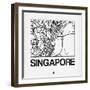 White Map of Singapore-NaxArt-Framed Art Print