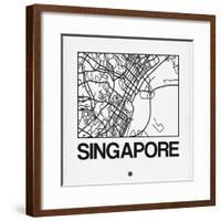 White Map of Singapore-NaxArt-Framed Art Print