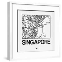 White Map of Singapore-NaxArt-Framed Art Print