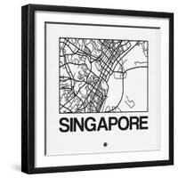 White Map of Singapore-NaxArt-Framed Art Print