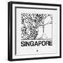 White Map of Singapore-NaxArt-Framed Art Print