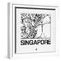 White Map of Singapore-NaxArt-Framed Art Print