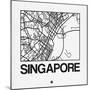 White Map of Singapore-NaxArt-Mounted Art Print