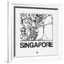 White Map of Singapore-NaxArt-Framed Art Print