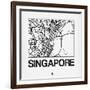 White Map of Singapore-NaxArt-Framed Art Print