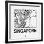 White Map of Singapore-NaxArt-Framed Art Print