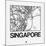 White Map of Singapore-NaxArt-Mounted Art Print