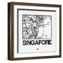 White Map of Singapore-NaxArt-Framed Art Print